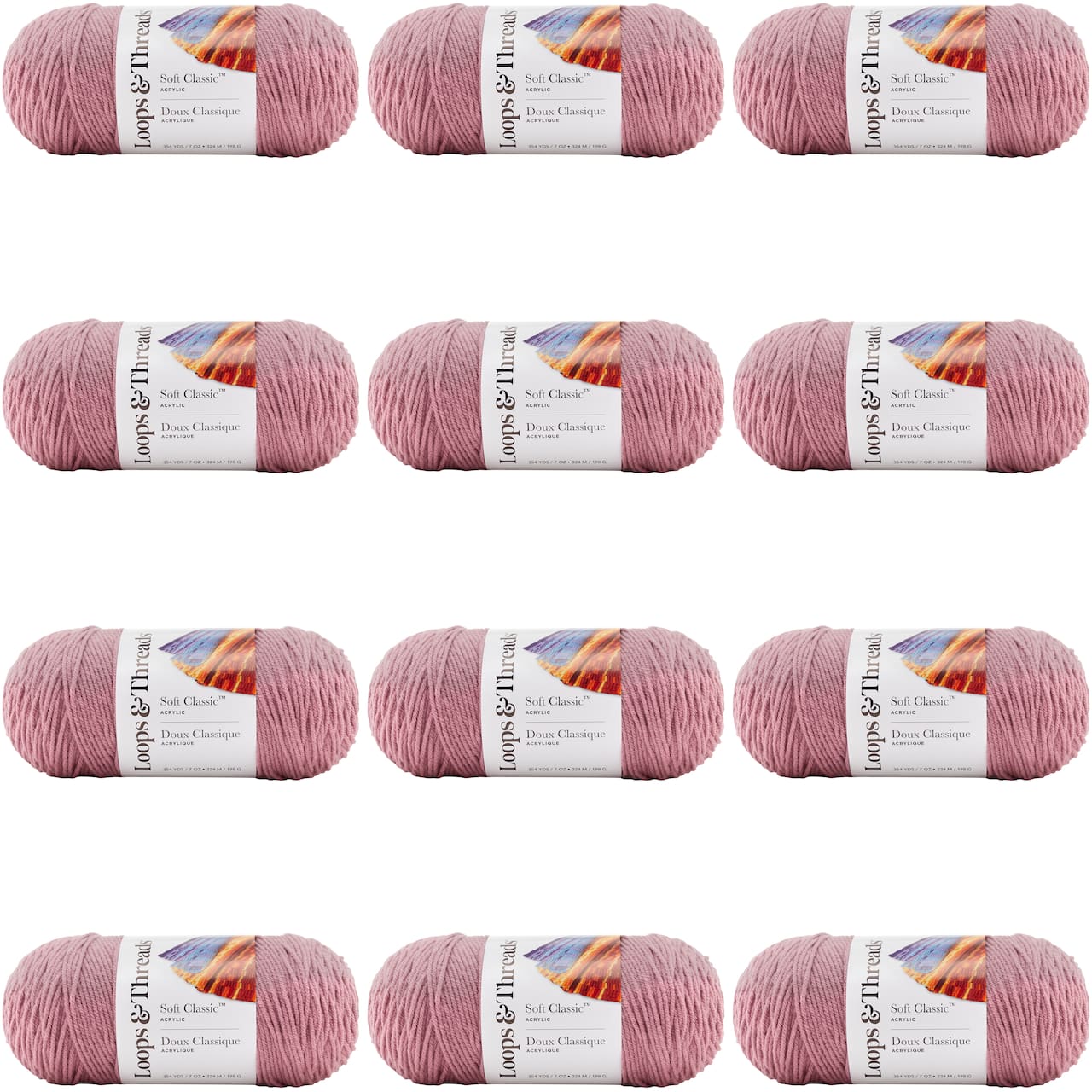 12 Pack: Soft Classic™ Solid Yarn by Loops & Threads®